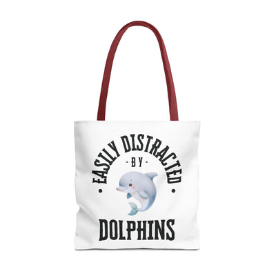Easily Distracted by Dolphins Beach Tote Bag