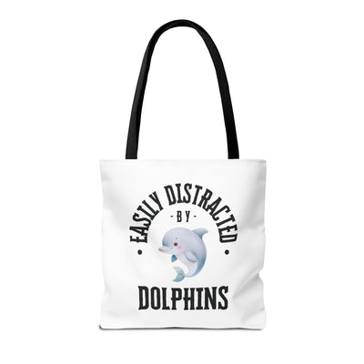 Easily Distracted by Dolphins Beach Tote Bag