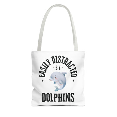Easily Distracted by Dolphins Beach Tote Bag