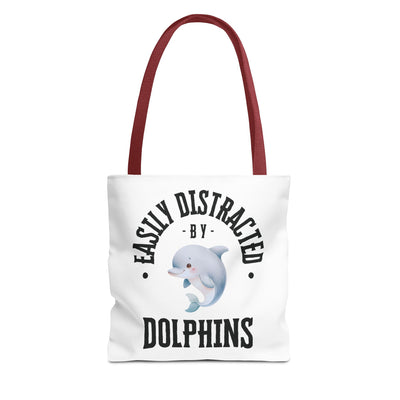 Easily Distracted by Dolphins Beach Tote Bag