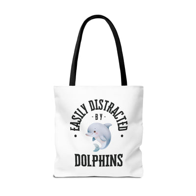Easily Distracted by Dolphins Beach Tote Bag