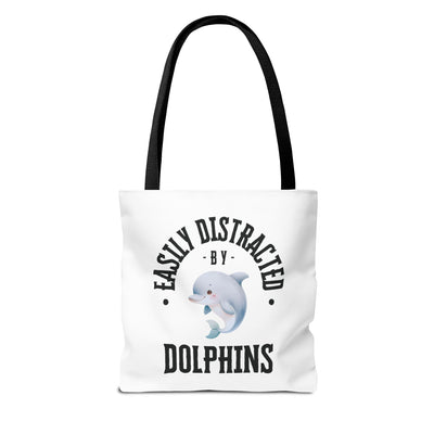 Easily Distracted by Dolphins Beach Tote Bag