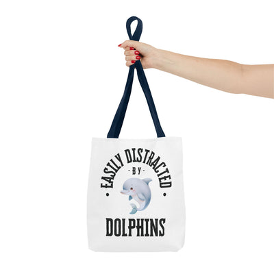 Easily Distracted by Dolphins Beach Tote Bag