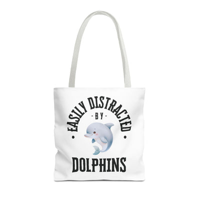 Easily Distracted by Dolphins Beach Tote Bag