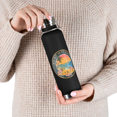 Beachy Keen Vibes Insulated Water Bottle – 22oz Stainless Steel, Leak-Proof, BPA-Free