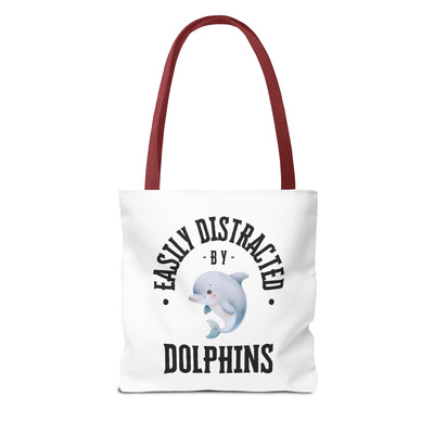 Easily Distracted by Dolphins Beach Tote Bag