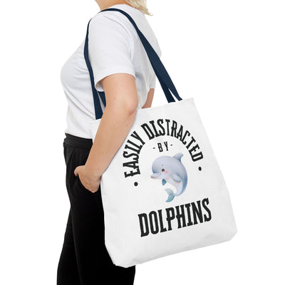 Easily Distracted by Dolphins Beach Tote Bag
