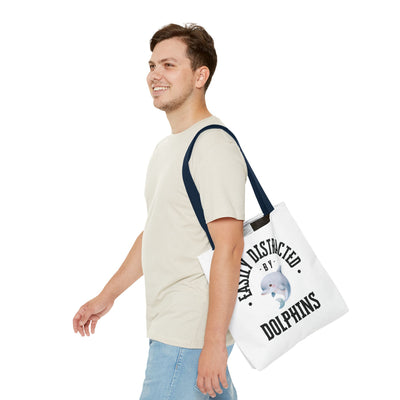 Easily Distracted by Dolphins Beach Tote Bag
