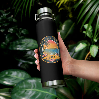 Beachy Keen Vibes Insulated Water Bottle – 22oz Stainless Steel, Leak-Proof, BPA-Free