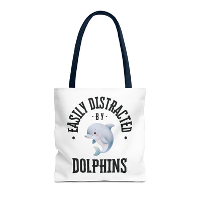 Easily Distracted by Dolphins Beach Tote Bag