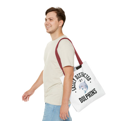 Easily Distracted by Dolphins Beach Tote Bag