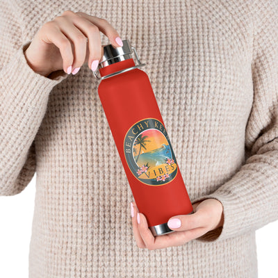 Beachy Keen Vibes Insulated Water Bottle – 22oz Stainless Steel, Leak-Proof, BPA-Free