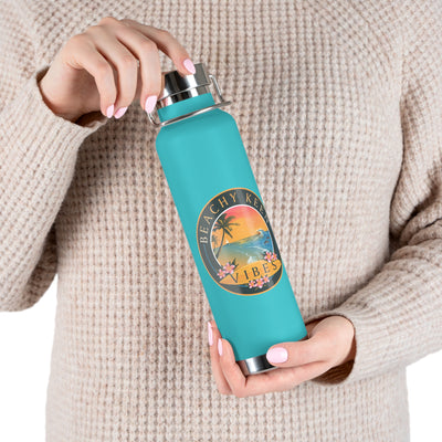Beachy Keen Vibes Insulated Water Bottle – 22oz Stainless Steel, Leak-Proof, BPA-Free