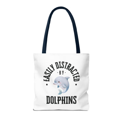 Easily Distracted by Dolphins Beach Tote Bag