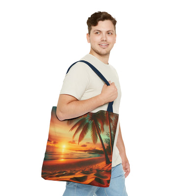 Tropical Sunset Beach Tote Bag