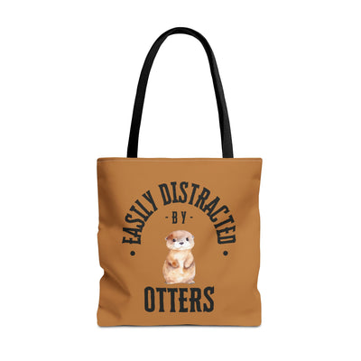 Easily Distracted by Otters Beach Tote Bag