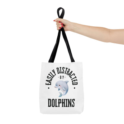 Easily Distracted by Dolphins Beach Tote Bag