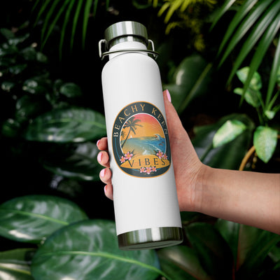 Beachy Keen Vibes Insulated Water Bottle – 22oz Stainless Steel, Leak-Proof, BPA-Free
