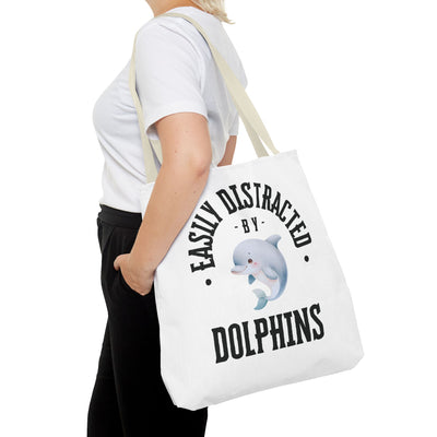Easily Distracted by Dolphins Beach Tote Bag