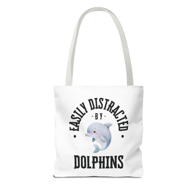 Easily Distracted by Dolphins Beach Tote Bag