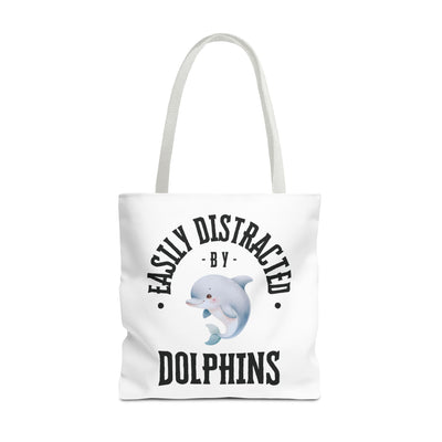 Easily Distracted by Dolphins Beach Tote Bag