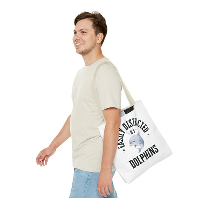 Easily Distracted by Dolphins Beach Tote Bag