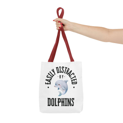 Easily Distracted by Dolphins Beach Tote Bag