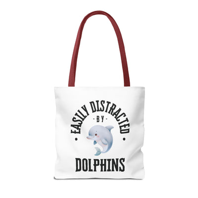 Easily Distracted by Dolphins Beach Tote Bag