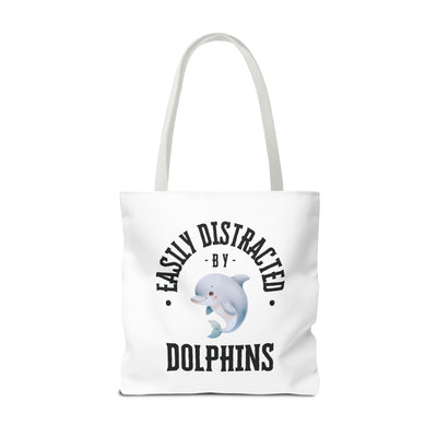 Easily Distracted by Dolphins Beach Tote Bag