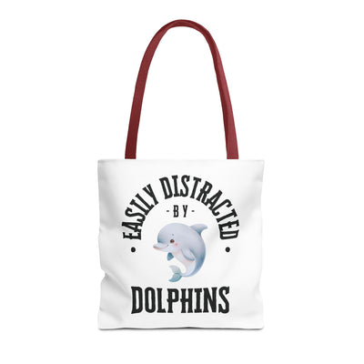 Easily Distracted by Dolphins Beach Tote Bag