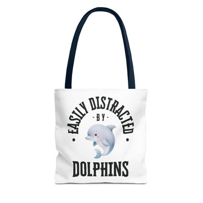 Easily Distracted by Dolphins Beach Tote Bag