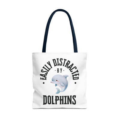 Easily Distracted by Dolphins Beach Tote Bag