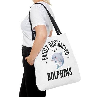 Easily Distracted by Dolphins Beach Tote Bag