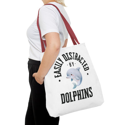 Easily Distracted by Dolphins Beach Tote Bag
