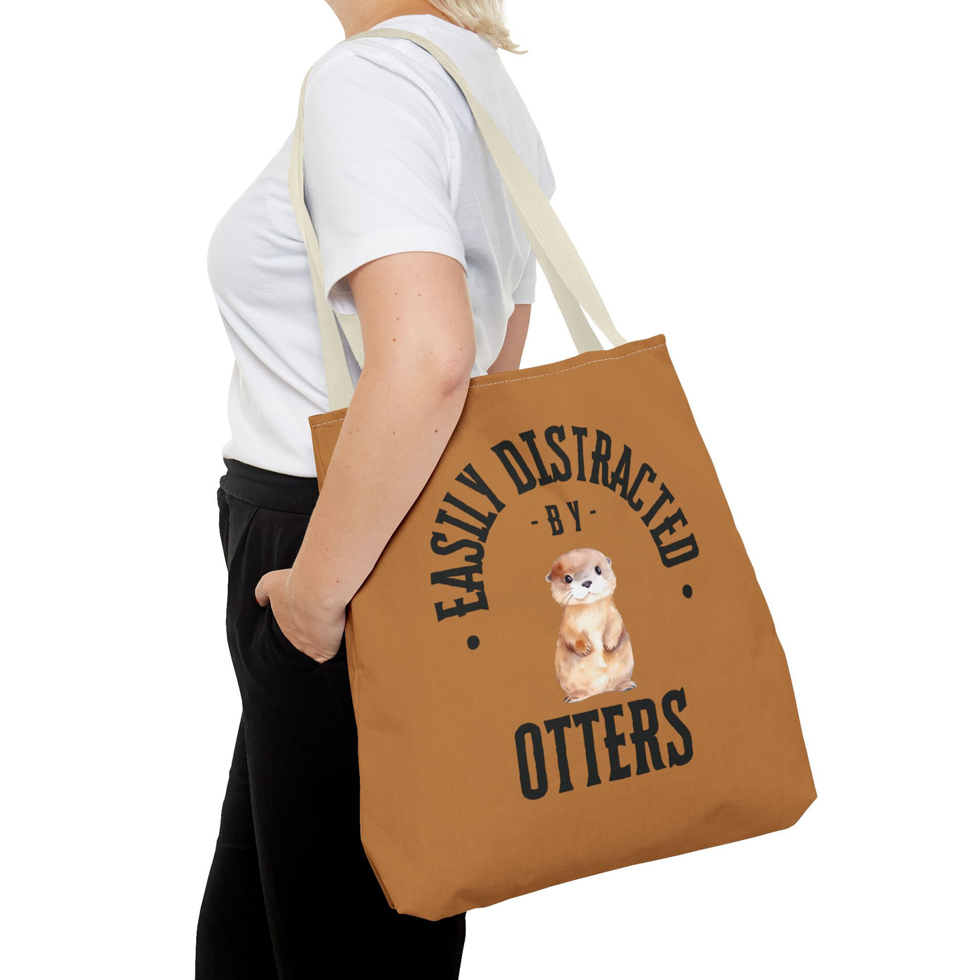 Easily Distracted by Otters Beach Tote Bag
