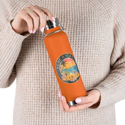 Beachy Keen Vibes Insulated Water Bottle – 22oz Stainless Steel, Leak-Proof, BPA-Free