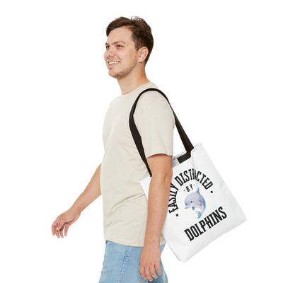 Easily Distracted by Dolphins Beach Tote Bag