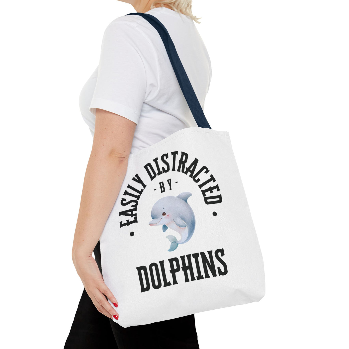 Easily Distracted by Dolphins Beach Tote Bag