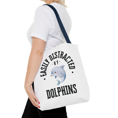 Easily Distracted by Dolphins Beach Tote Bag