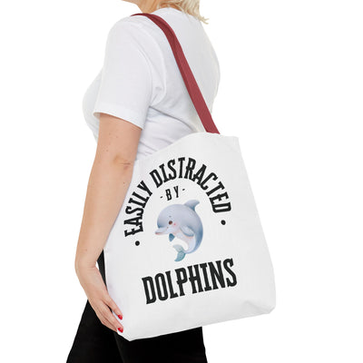 Easily Distracted by Dolphins Beach Tote Bag