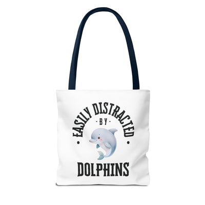 Easily Distracted by Dolphins Beach Tote Bag