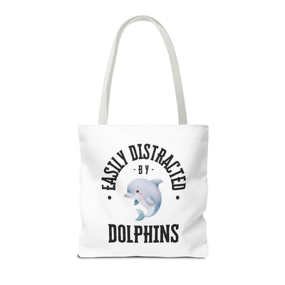 Easily Distracted by Dolphins Beach Tote Bag