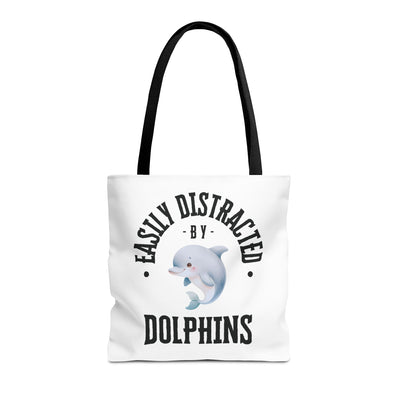 Easily Distracted by Dolphins Beach Tote Bag
