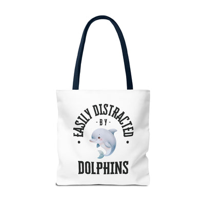 Easily Distracted by Dolphins Beach Tote Bag