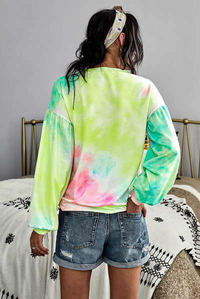 Multicolor Tie-Dye Pullover Sweatshirt