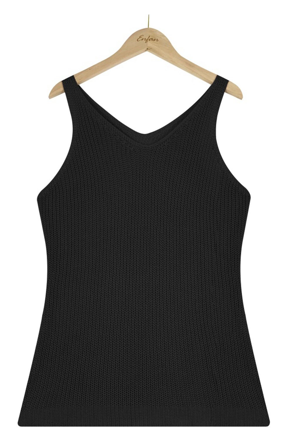 Sleeveless V-Neck Ribbed Top