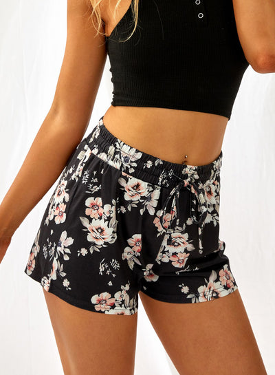 Printed Drawstring Elastic Waist Shorts