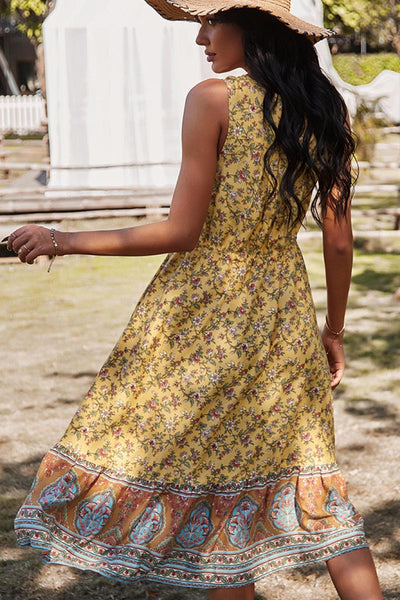 Floral Boho Mixed Print Dress