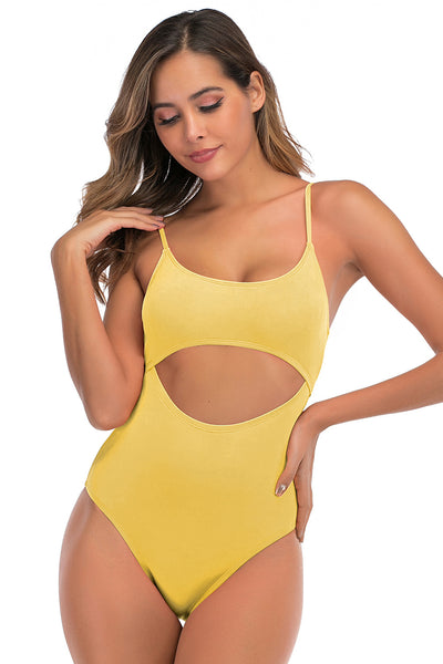 Cutout Adjustable Strap One-Piece Swimsuit