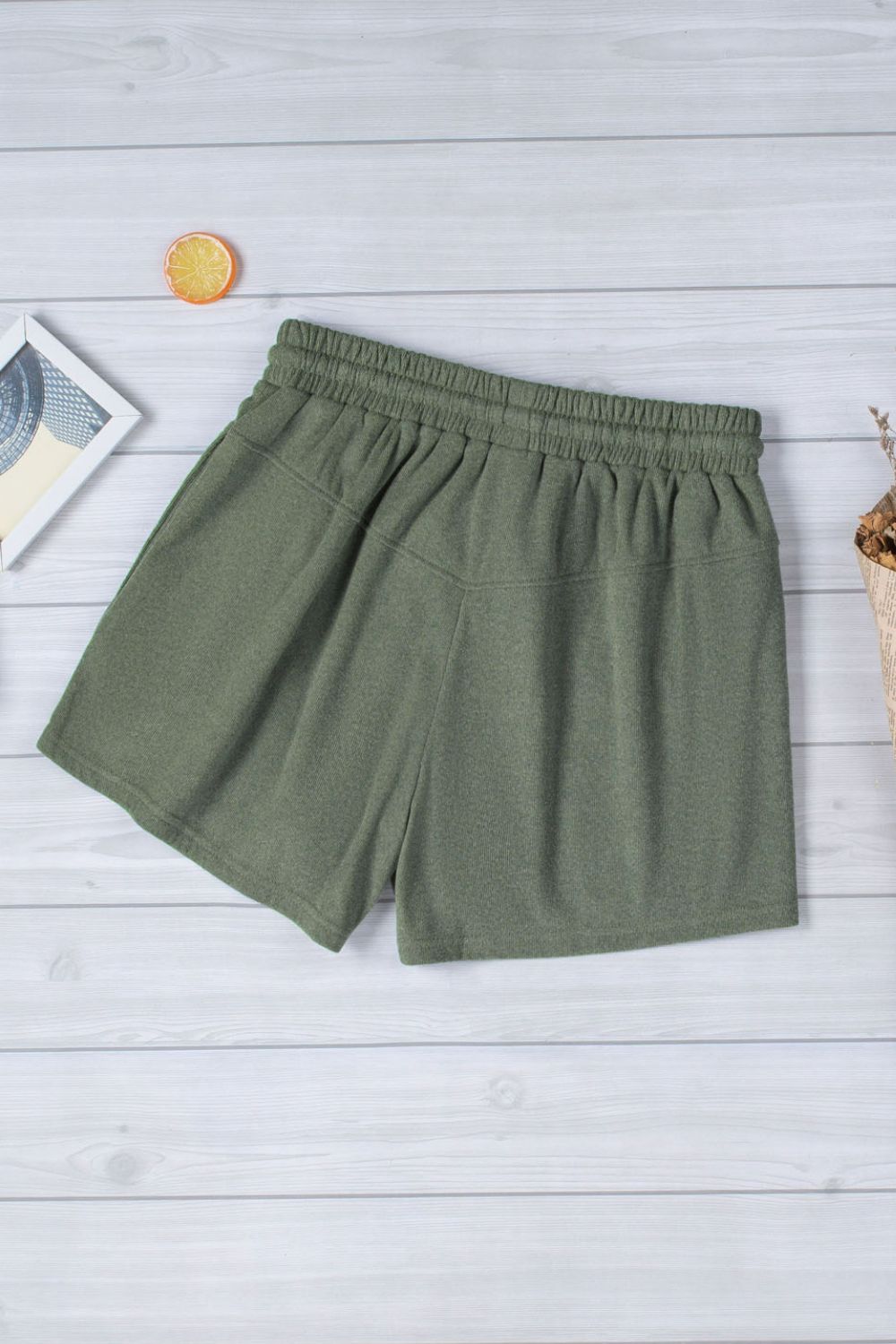 High Waist Drawstring Shorts with Pockets